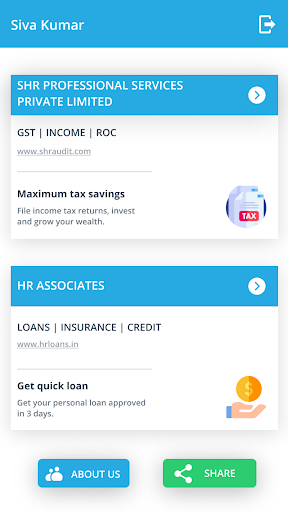 SHR Hub App Screen 2