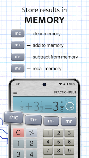 Screenshot of Fraction Calculator Plus