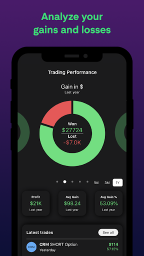 Android application kinfo - Trading Journal screenshort