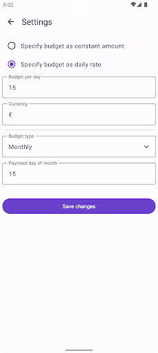 BudgetCalc - Daily Budget Calc Screen 3