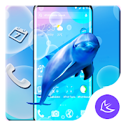 Purple Blue Dolphin APUS Launcher theme