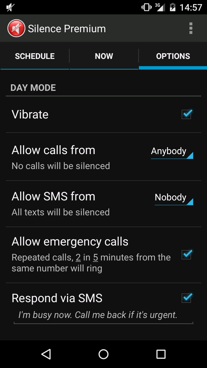 Android application Silence Premium Do Not Disturb screenshort