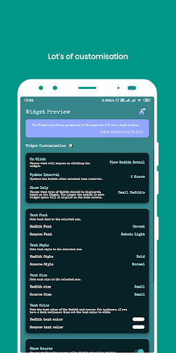 Hadith Widget Screen 3