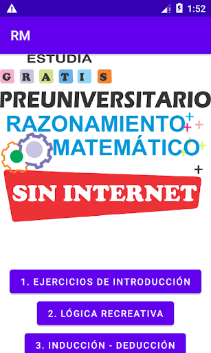 Android application Razonamiento Matemático Pregun screenshort