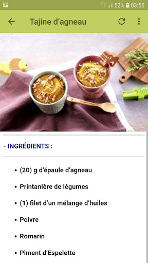Recettes pour les bébé 8-12 mois Offline