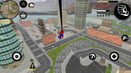 Stickman Spider Rope Hero Gangstar City
