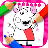 peppo piglet coloring cartoon game book rebecca game apk icon