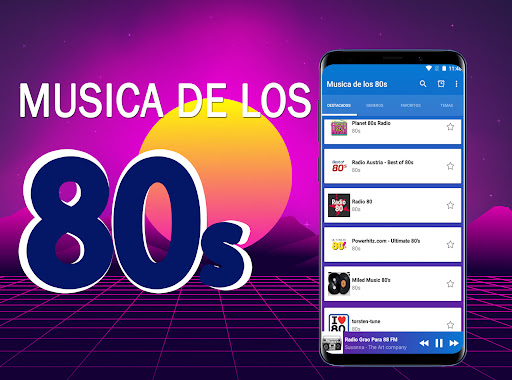 Android application 80s music screenshort