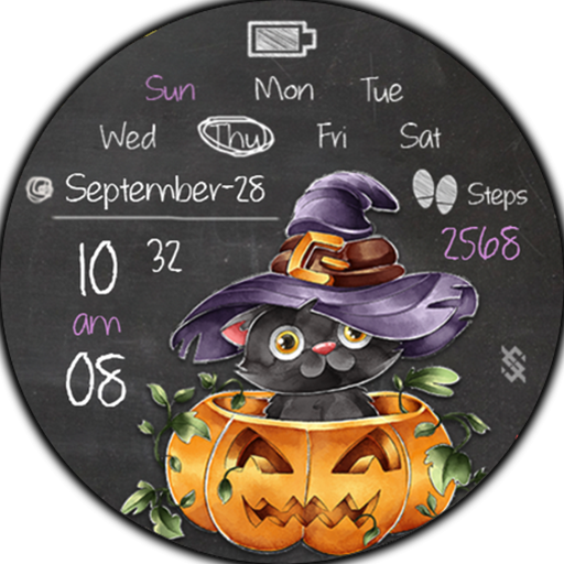 BFF31- Halloween Cat & Pumpkin logo