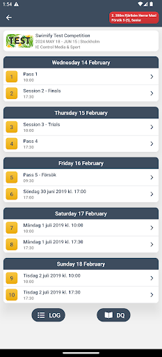 Android application Referee Swimify screenshort