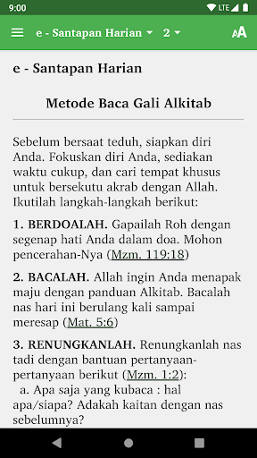 Renungan e-SH/Santapan Harian Screen 2