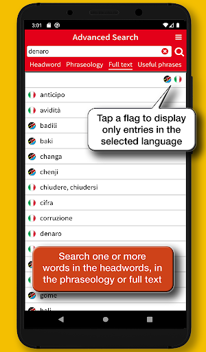 Swahili-Italian Dictionary Screen 3