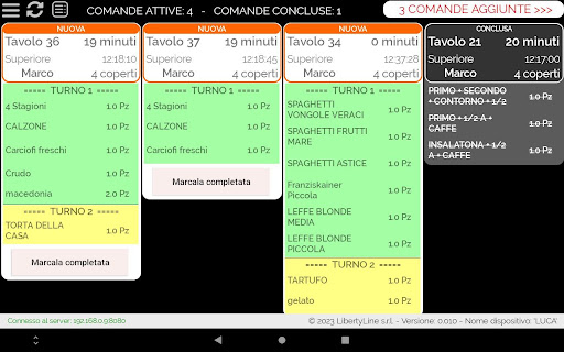 Android application Comanda Facile Monitor screenshort