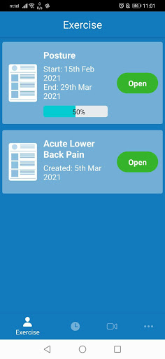 Android application Track Rehab screenshort