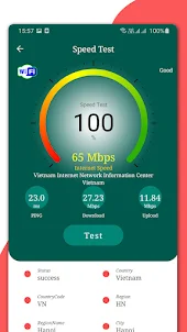 4G, 5G internet h+ speed meter