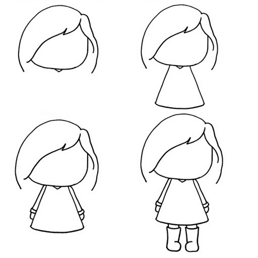How to draw cute dolls