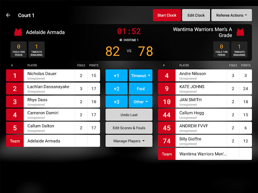 Android application Courtside screenshort