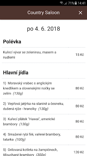 Android application Country Saloon Jablonec screenshort