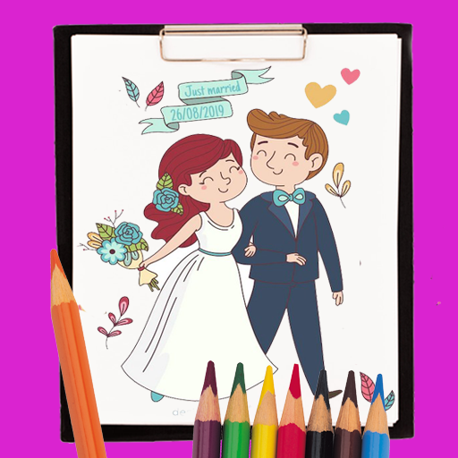Bride and Groom Coloring Book logo