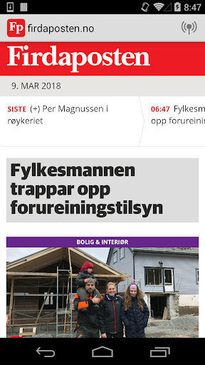 Android application Firdaposten screenshort