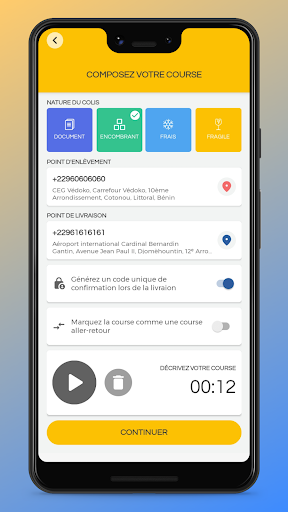 RapidPoste Screen 2