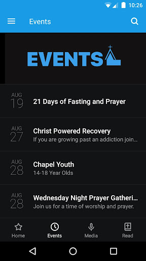 Coastal Chapel App Screen 2