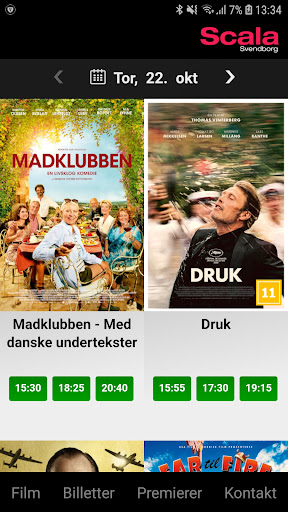 Android application Scala Svendborg screenshort