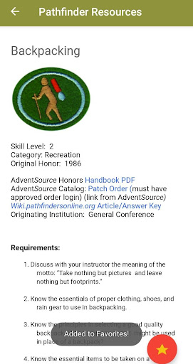 Pathfinder Resources & Honors Screen 3