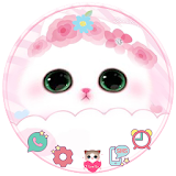 Cute Kitty theme  -  pink rose kitty icon