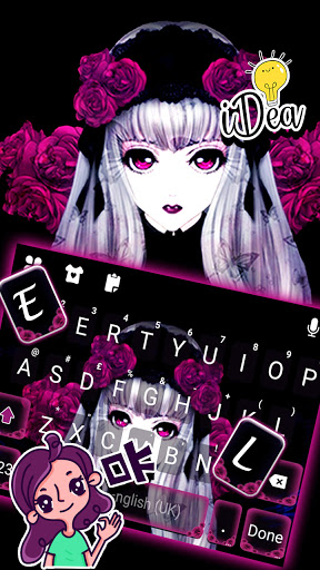 Gothic Creepy Girl Keyboard Ba Screen 3