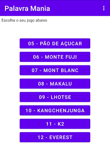 Android application Palavra Mania screenshort