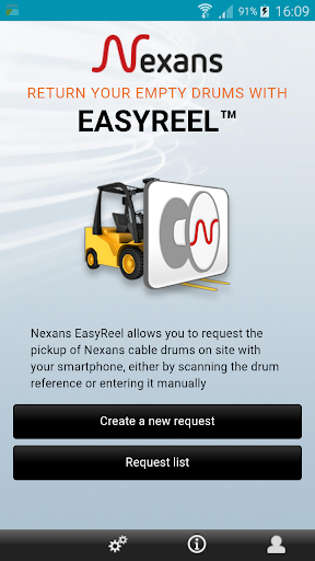 Android application Nexans EASYREEL screenshort