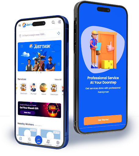 Android application Just Task : Find Skill Worker screenshort