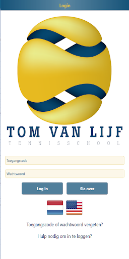 Android application Tennisschool Tom van Lijf screenshort