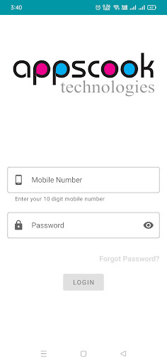 Android application Appscook Driver screenshort