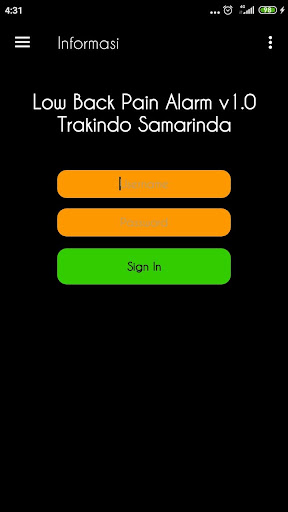 Android application Low Back Pain Alarm screenshort