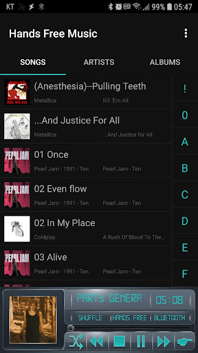 Android application Hands Free Music screenshort
