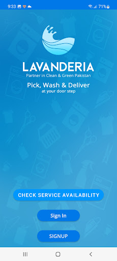 Android application Lavanderia screenshort