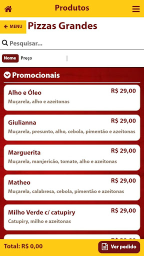 Chame Pizza Delivery Screen 2