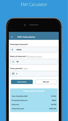 Simple Loan EMI Calculator Screenshot