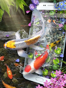 Koi Fish Theme & Lively 3D Ripple Effect Screenshot