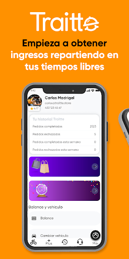 Android application Traitte Repartidores screenshort