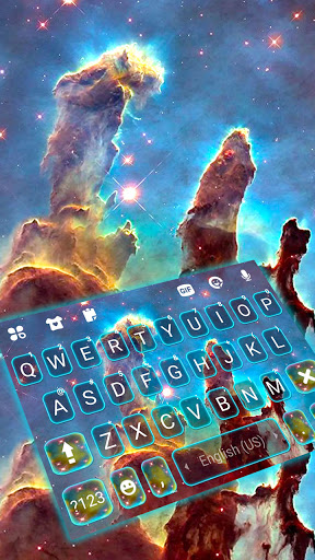 Android application Glitter HD Galaxy Keyboard Bac screenshort