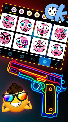 Neon Colorful Gun Keyboard The Screen 3