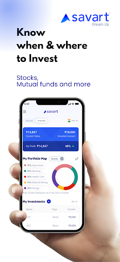 Android application Savart: Invest in Stocks, MF screenshort