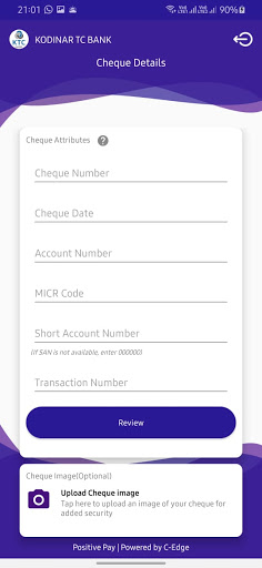 KTC Bank Positive Pay Screen 3