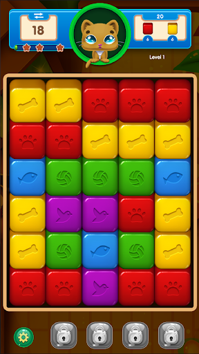Android application Kitty Blocks - Match 3 Puzzles screenshort