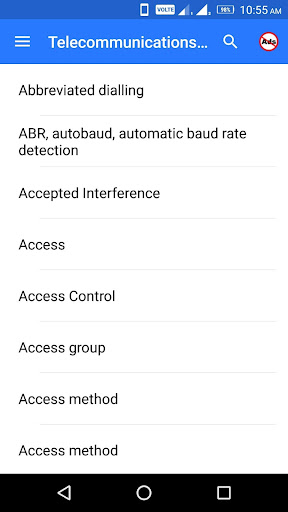 Telecommunications Dictionary Screen 2