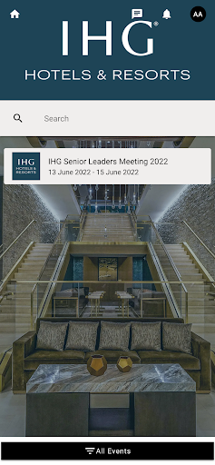Android application IHG event portal screenshort