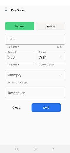 Day Book : Day to Day Savings Screen 2